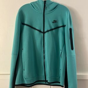 NEW (no tag)- Nike Tech Fleece Full-Zip WR Hoodie, TEAL/BLACK, MENS MEDIUM